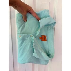 Soft Cloth All Day Mens Mint Green 100% Cotton Short Sleeve Polo Shirt XL